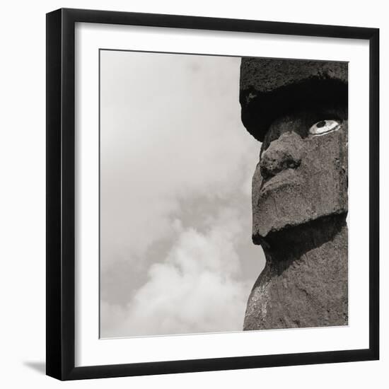 Low angle view of a Moai statue, Easter Island, Chile-null-Framed Photographic Print