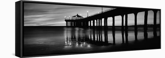 Low Angle View of a Pier, Manhattan Beach Pier, Manhattan Beach, Los Angeles County, California-null-Framed Stretched Canvas