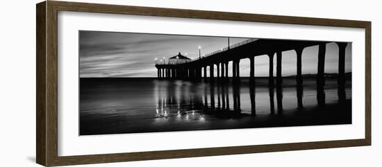 Low Angle View of a Pier, Manhattan Beach Pier, Manhattan Beach, Los Angeles County, California-null-Framed Photographic Print