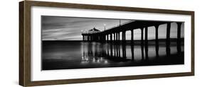 Low Angle View of a Pier, Manhattan Beach Pier, Manhattan Beach, Los Angeles County, California-null-Framed Photographic Print