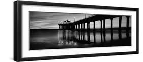 Low Angle View of a Pier, Manhattan Beach Pier, Manhattan Beach, Los Angeles County, California-null-Framed Photographic Print