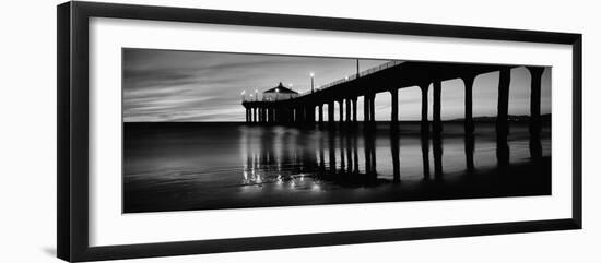 Low Angle View of a Pier, Manhattan Beach Pier, Manhattan Beach, Los Angeles County, California-null-Framed Photographic Print