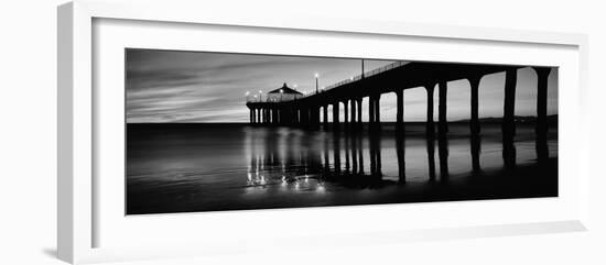 Low Angle View of a Pier, Manhattan Beach Pier, Manhattan Beach, Los Angeles County, California-null-Framed Photographic Print