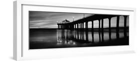 Low Angle View of a Pier, Manhattan Beach Pier, Manhattan Beach, Los Angeles County, California-null-Framed Photographic Print