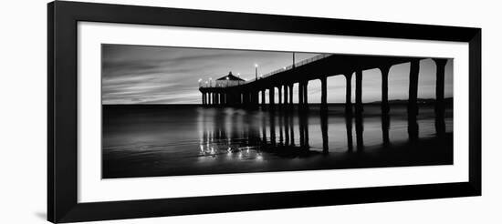 Low Angle View of a Pier, Manhattan Beach Pier, Manhattan Beach, Los Angeles County, California-null-Framed Photographic Print