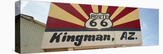 Low Angle View of a Road Sign, Route 66, Kingman, Mohave County, Arizona, USA-null-Stretched Canvas