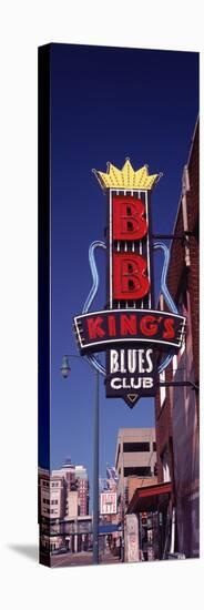 Low Angle View of a Signboard of a Restaurant, B.B. King's Blues Club, Beale Street, Memphis-null-Stretched Canvas