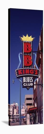 Low Angle View of a Signboard of a Restaurant, B.B. King's Blues Club, Beale Street, Memphis-null-Stretched Canvas