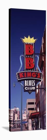 Low Angle View of a Signboard of a Restaurant, B.B. King's Blues Club, Beale Street, Memphis-null-Stretched Canvas