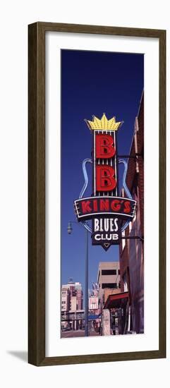 Low Angle View of a Signboard of a Restaurant, B.B. King's Blues Club, Beale Street, Memphis-null-Framed Photographic Print