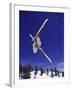 Low Angle View of a Skier in Mid Air-null-Framed Premium Photographic Print