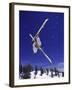 Low Angle View of a Skier in Mid Air-null-Framed Premium Photographic Print