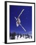 Low Angle View of a Skier in Mid Air-null-Framed Premium Photographic Print