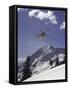 Low Angle View of a Skier in Mid Air-null-Framed Stretched Canvas