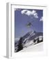 Low Angle View of a Skier in Mid Air-null-Framed Premium Photographic Print