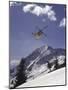 Low Angle View of a Skier in Mid Air-null-Mounted Premium Photographic Print