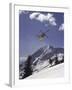 Low Angle View of a Skier in Mid Air-null-Framed Premium Photographic Print