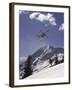 Low Angle View of a Skier in Mid Air-null-Framed Premium Photographic Print