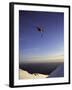 Low Angle View of a Skier in Mid Air-null-Framed Premium Photographic Print