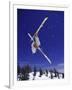 Low Angle View of a Skier in Mid Air-null-Framed Photographic Print