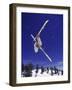 Low Angle View of a Skier in Mid Air-null-Framed Photographic Print