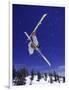 Low Angle View of a Skier in Mid Air-null-Framed Photographic Print