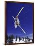 Low Angle View of a Skier in Mid Air-null-Framed Photographic Print