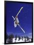 Low Angle View of a Skier in Mid Air-null-Framed Photographic Print