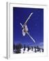 Low Angle View of a Skier in Mid Air-null-Framed Photographic Print