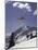 Low Angle View of a Skier in Mid Air-null-Mounted Photographic Print