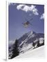 Low Angle View of a Skier in Mid Air-null-Framed Photographic Print