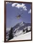 Low Angle View of a Skier in Mid Air-null-Framed Photographic Print