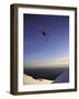 Low Angle View of a Skier in Mid Air-null-Framed Photographic Print