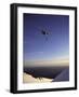 Low Angle View of a Skier in Mid Air-null-Framed Photographic Print