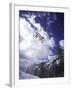 Low Angle View of a Skier in Mid Air-null-Framed Photographic Print