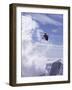 Low Angle View of a Skier in Mid Air-null-Framed Photographic Print