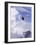 Low Angle View of a Skier in Mid Air-null-Framed Photographic Print