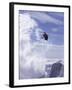 Low Angle View of a Skier in Mid Air-null-Framed Photographic Print