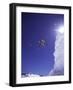Low Angle View of a Skier in Mid Air-null-Framed Photographic Print