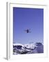 Low Angle View of a Skier in Mid Air-null-Framed Photographic Print