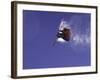 Low Angle View of a Skier in Mid Air-null-Framed Photographic Print