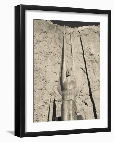 Low Angle View of a Statue at a Dam, Boulder City, Hoover Dam, Nevada, USA-null-Framed Photographic Print