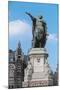 Low Angle View of a Statue in a Market Square-null-Mounted Giclee Print