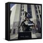 Low Angle View of a Statue in Front of a Building, Michael Jordan Statue, United Center-null-Framed Stretched Canvas