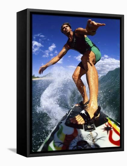 Low Angle View of a Surfer-null-Framed Stretched Canvas