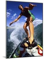 Low Angle View of a Surfer-null-Mounted Photographic Print