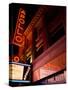 Low Angle View of a Theatre Lit Up at Night, Apollo Theater, Harlem, Manhattan, New York City-null-Stretched Canvas