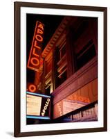 Low Angle View of a Theatre Lit Up at Night, Apollo Theater, Harlem, Manhattan, New York City-null-Framed Photographic Print