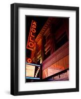 Low Angle View of a Theatre Lit Up at Night, Apollo Theater, Harlem, Manhattan, New York City-null-Framed Premium Photographic Print