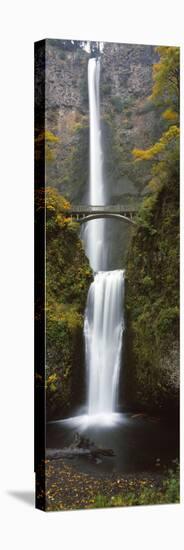 Low Angle View of a Waterfall, Multnomah Falls, Columbia River Gorge, Multnomah County, Oregon, USA-null-Stretched Canvas